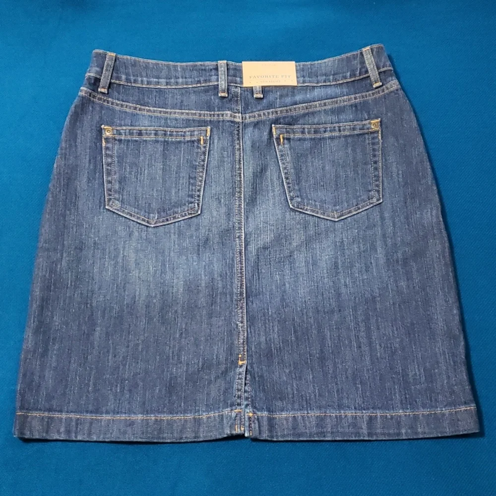 L. L. Bean Favorite Fit Denim Skirt 6 Petite - Picture 5 of 8